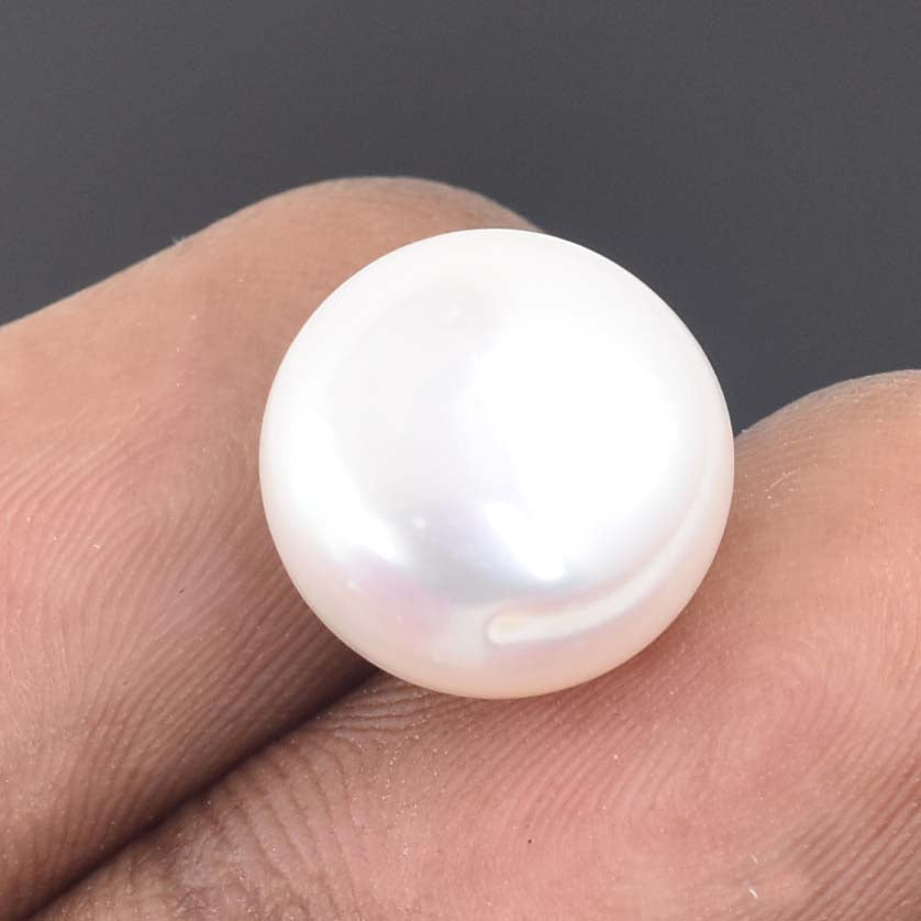 5.75 Ct Indian White Pearl Gemstone - Cabochon