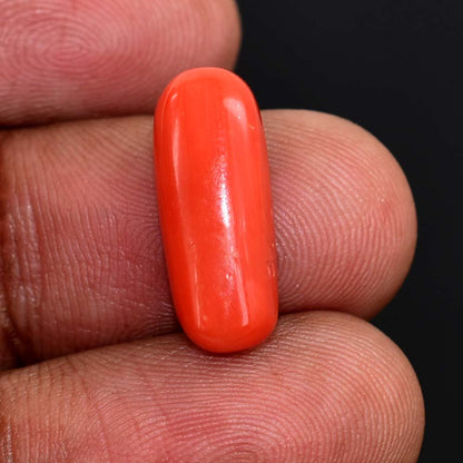 6.38 Cts Italian Red Coral Gemstone - Cabochon