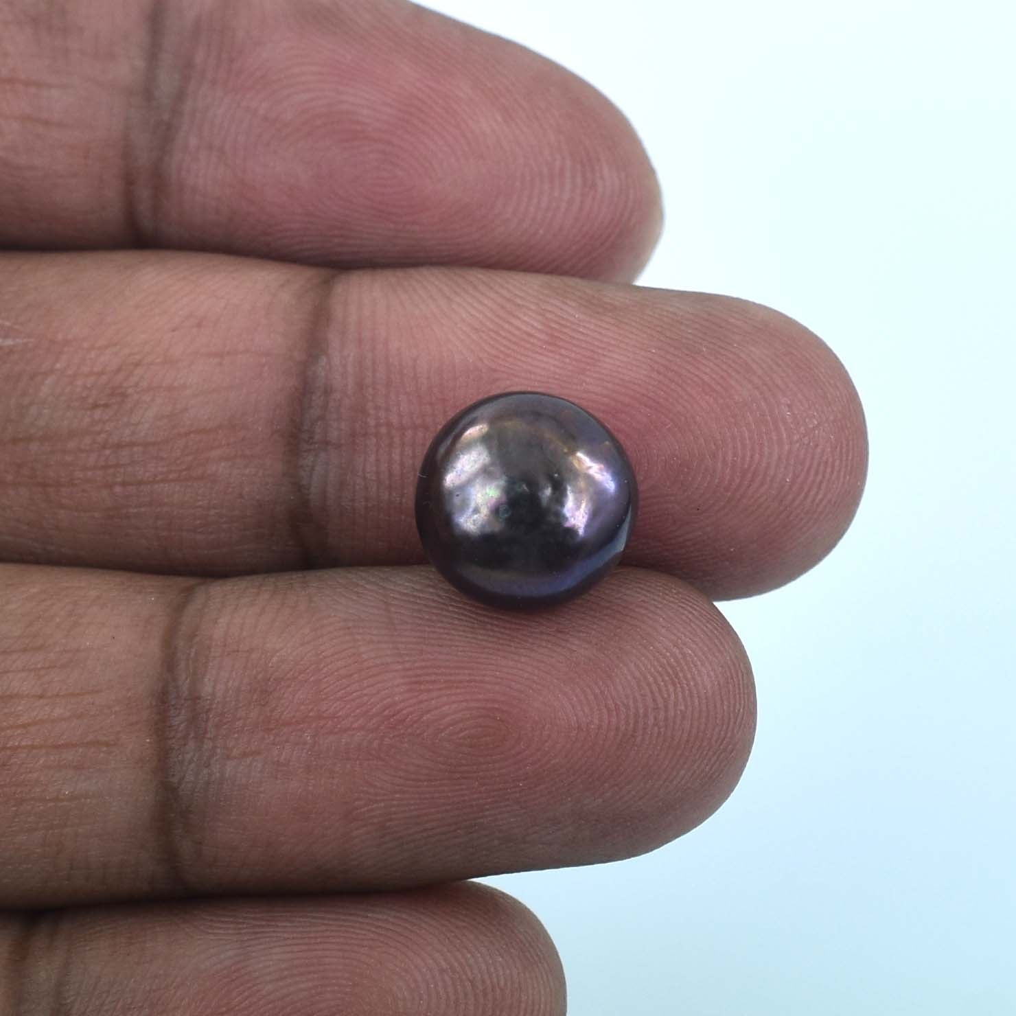 7 Ct Indian Black Pearl Gemstone - Cabochon