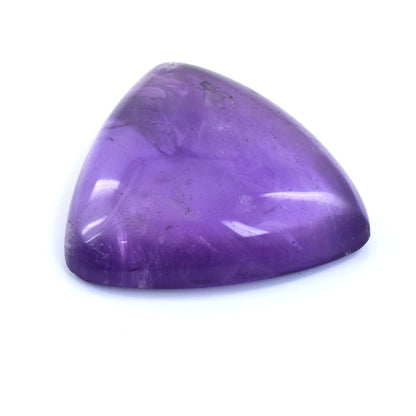 Smooth, polished purple gemstone with a triangular shape.